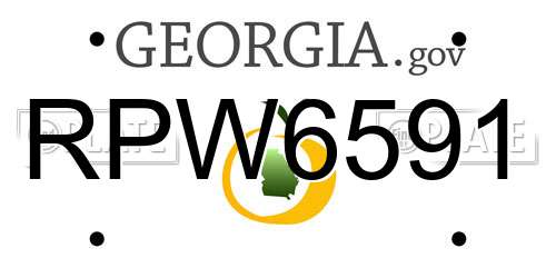 RPW6591 Georgia License Plate