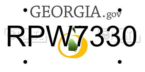 RPW7330 Georgia License Plate