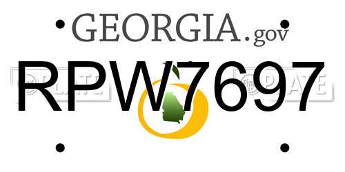 RPW7697 Georgia License Plate