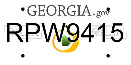 RPW9415 Georgia License Plate