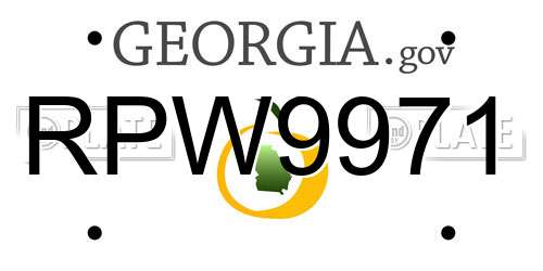 RPW9971 Georgia License Plate