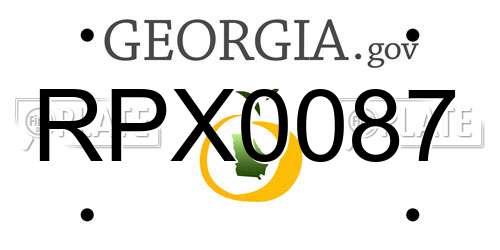 RPX0087 Georgia License Plate