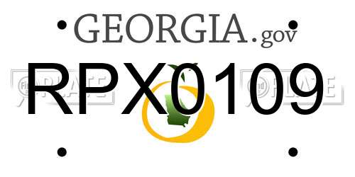 RPX0109 Georgia License Plate