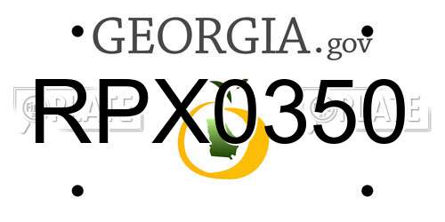 RPX0350 Georgia License Plate
