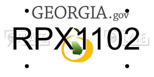RPX1102 Georgia License Plate