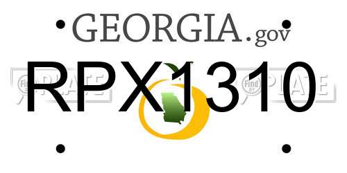 RPX1310 Georgia License Plate