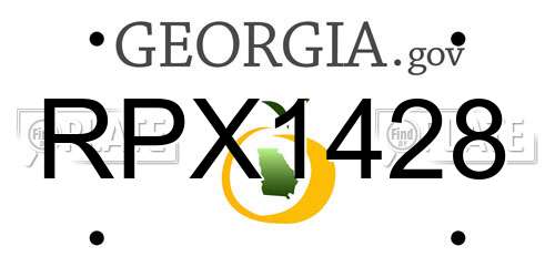 RPX1428 Georgia License Plate