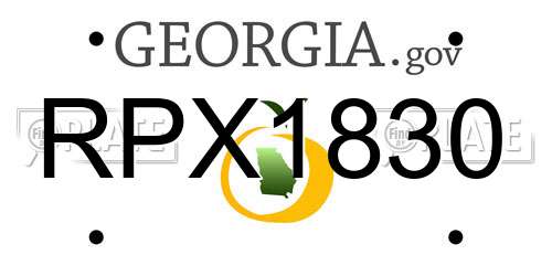 RPX1830 Georgia License Plate