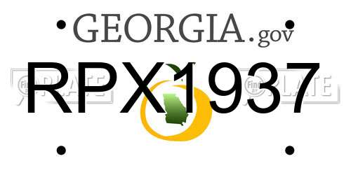 RPX1937 Georgia License Plate