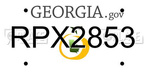 RPX2853 Georgia License Plate