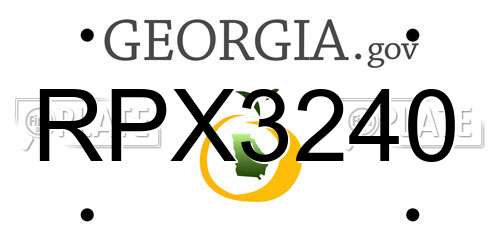 RPX3240 Georgia License Plate