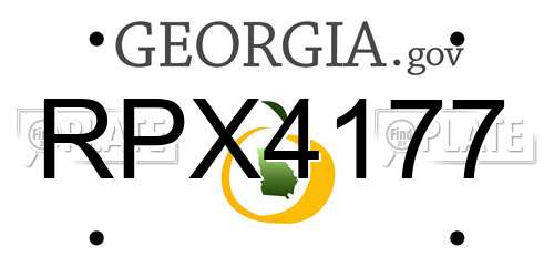 RPX4177 Georgia License Plate
