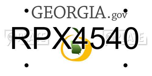 RPX4540 Georgia License Plate