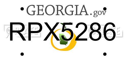 RPX5286 Georgia License Plate