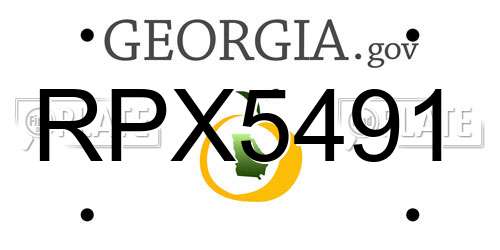 RPX5491 Georgia License Plate