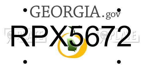 RPX5672 Georgia License Plate