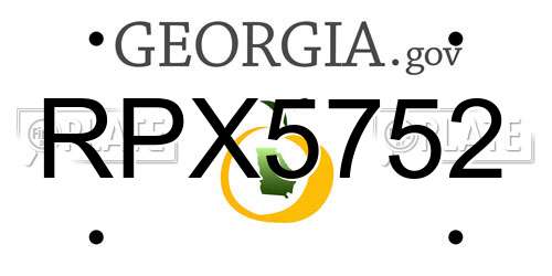 RPX5752 Georgia License Plate