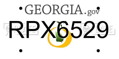 RPX6529 Georgia License Plate