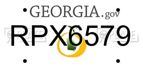 RPX6579 Georgia License Plate