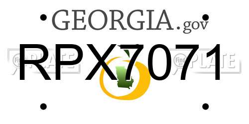 RPX7071 Georgia License Plate