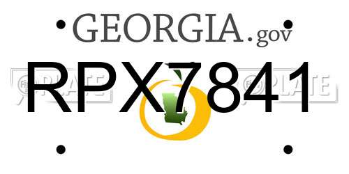 RPX7841 Georgia License Plate