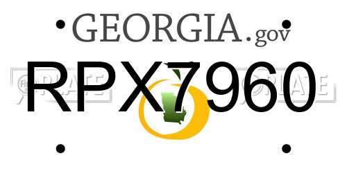 RPX7960 Georgia License Plate