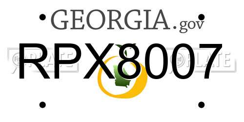 RPX8007 Georgia License Plate