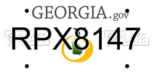RPX8147 Georgia License Plate