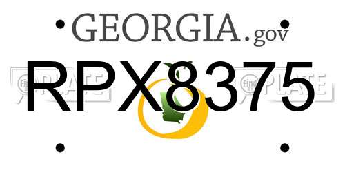 RPX8375 Georgia License Plate