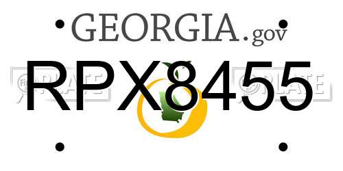 RPX8455 Georgia License Plate