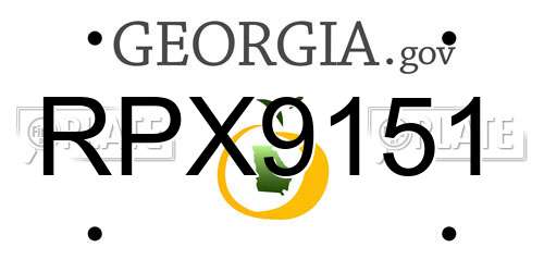 RPX9151 Georgia License Plate