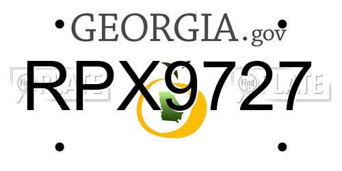 RPX9727 Georgia License Plate