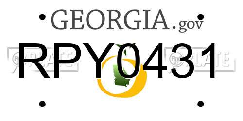 RPY0431 Georgia License Plate