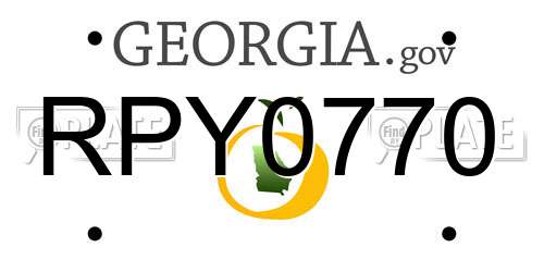 RPY0770 Georgia License Plate