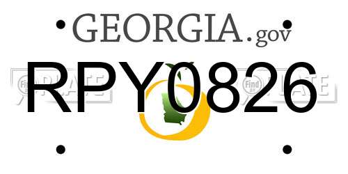 RPY0826 Georgia License Plate