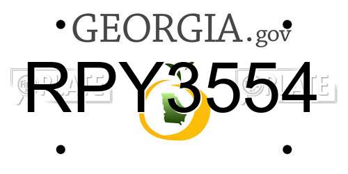 RPY3554 Georgia License Plate