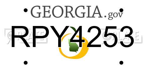RPY4253 Georgia License Plate