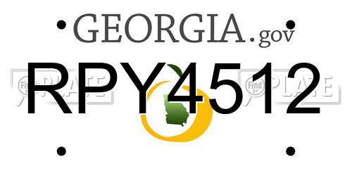 RPY4512 Georgia License Plate