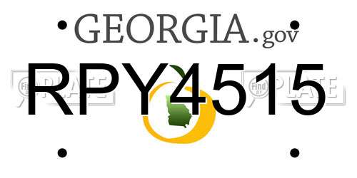 RPY4515 Georgia License Plate