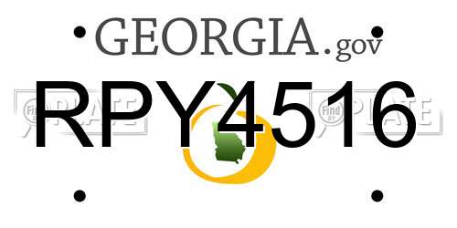 RPY4516 Georgia License Plate