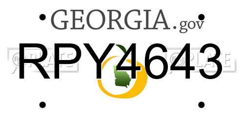 RPY4643 Georgia License Plate