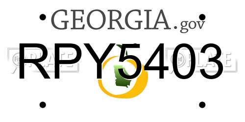 RPY5403 Georgia License Plate