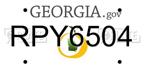RPY6504 Georgia License Plate