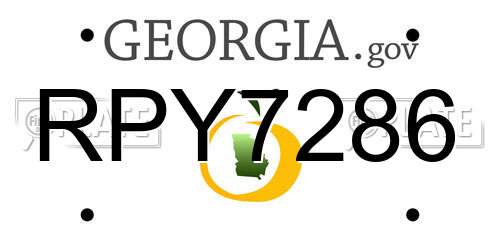RPY7286 Georgia License Plate