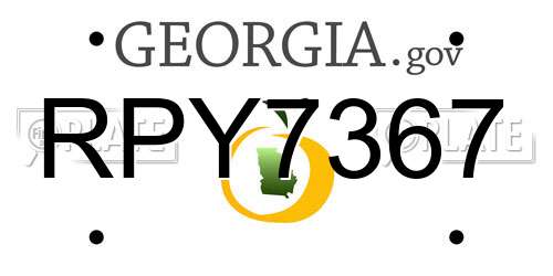 RPY7367 Georgia License Plate