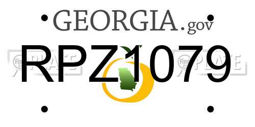 RPZ1079 Georgia License Plate