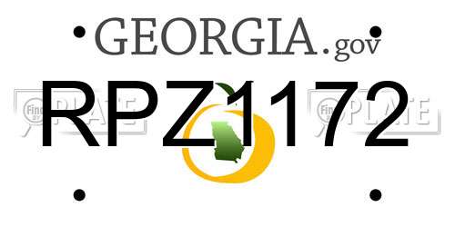 RPZ1172 Georgia License Plate