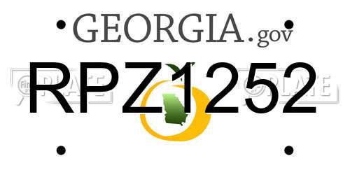 RPZ1252 Georgia License Plate