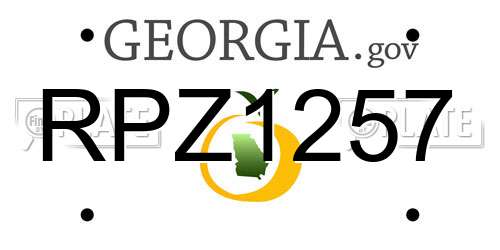 RPZ1257 Georgia License Plate