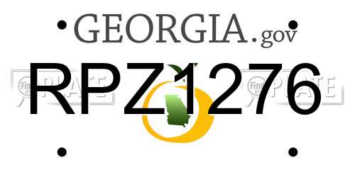 RPZ1276 Georgia License Plate